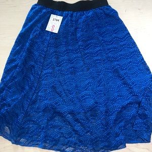 NWT LulaRoe Beautiful Blue Lola skirt Sz:SM